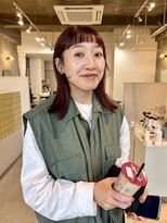 オーヘアアンドアイ(oo.hair and eye)&nbsp;オン眉バング×暖色カラー