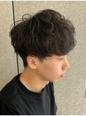 MEN’S/リバースセンターパート/ニュアンスパーマ/新宿