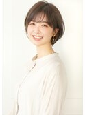 大人可愛い20代30代40代黒髪前下がりショートボブ丸みbob