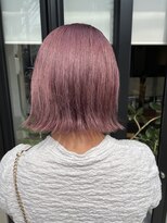ヘアー アイス ルーチェ(HAIR ICI LUCE)&nbsp;ピンクベージュ ピンクパープル ぱつっとボブ 担当山中