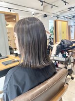 小森谷,黒髪,ボブルフ,ネビージュ,小顔,ワンレン,ハイライトd7