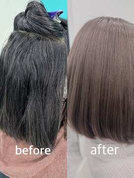 ドライブアンドビジョン 池袋(Drive&Vision) グレーベージュカラー×酸性ストレート[池袋縮毛矯正/髪質改善]