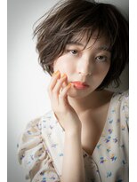 カバーヘア ブリス 上尾西口店(COVER HAIR bliss) 黒髪アッシュブラックくせ毛風マッシュボブv上尾30代40代50代