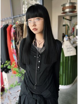 クペウ アエレ(cope'u aele) 黒髪グレーベージュレイヤーロングアッシュカラー前髪パーマ