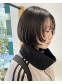 レイヤーボブ顔まわりレイヤーカット前上がりボブ大阪美容室