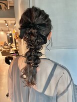 【ダブルポニーテール】/結婚式/二次会/同窓会/銀座/ヘアセット