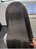 ミディアムヘアーオリーブベージュカラー髪質改善　赤坂見附