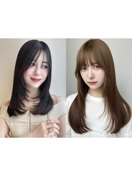 トレンドのレイヤーカットと顔まわりカットで小顔見え効果◎長さを変えなくてもイメチェンが叶うのが魅力♪