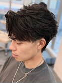 奈良men'sツイストスパイラルフェザーパーマフェザーショート