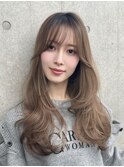 ミディアムレイヤーカット ブリーチカラー 似合わせカット