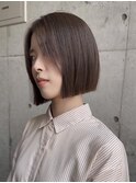 【ボブ/透明感カラー/ブリーチなし/川村晃雅】グレージュ