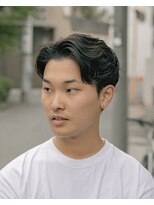 ペルズヘア(PELLS HAIR) メンズショート/リクルート/メンズセンターパートシャドウパーマ