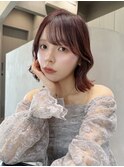くびれボブ/レイヤーボブ/顔周りカット/韓国巻き/ピンクブラウン