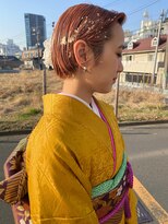 メロウ(MELLOW)&nbsp;ショートアレンジ/卒業式/成人式/金箔ヘア/着物ヘア/表参道