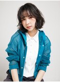 黒髪/グレーベージュ/レイヤーロング/前髪パーマ[新宿駅]