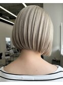 保存必須【海外風ハイトーンボブ】ホワイトベージュカラー
