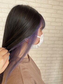 ビス ヘア アンド ビューティー 西新井店(Vis Hair＆Beauty) 20代30代40代ストレートインナーカラーパープルアッシュ美肌