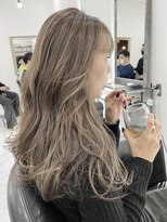 ラフヘアデザイン(Raf hair design)&nbsp;バレイヤージュコントラストハイライトミルクティーベージュ