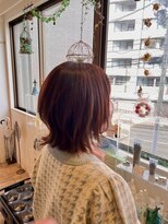 イト リトルヘアガーデン(ito. little hair garden) ピンクベージュ×くびれボブ