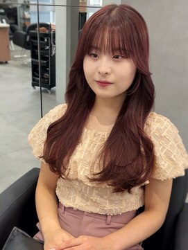 ジエクト カナウ(The Ect canow) 【顔周り似合わせカット】姫カットレイヤー/チェリーレッド