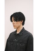 パーマの残りを活かした濡れ感センターパート