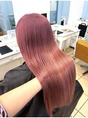 ストレートロング/トリートメントストレート/艶髪/ペールピンク