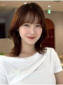 髪質改善＊外巻きチェリーブラウン＊美髪【Zina南草津】