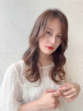 オーロ 西大寺店(ORO) 【ウェーブヘア】セミロングのブラウンウェーブ