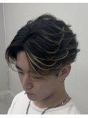 ダークアッシュニュアンスパーマ韓国マッシュベリーショート