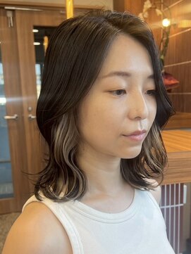 エリマ 武蔵小杉(elima) 武蔵小杉大人レイヤーボブインナーカラーアッシュベージュ30代