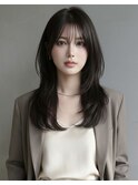 20代30代◎冬の暗めカラー×ハッシュカットで小顔美人