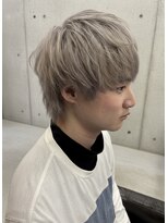 アジールヘア 東上野店(agir hair) 外国人風◎グレージュショートウルフ×ハイトーンカラー 上野