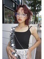 ディーン ジュスィ 栄店(DEAN JECY) 都会的レッドカラーダブルカラーブリーチレッド