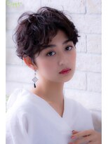 エルデ ナインズ ヘアー スタンド 川口店(elde 9's HAIR STAND)&nbsp;チョコレート＆プリカールの大人ガーリーのボブ風モードヘア