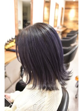 スエード(suede) 【suede】外ハネボブのモーブグレージュ ブリーチあり