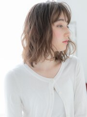 おおたかの森/髪質改善シルキーベージュ×ソバージュ風ロブヘアb