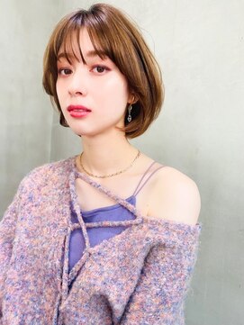 エイミー(Aimee) Aimee町田 前上がりボブ×ナチュラルブラウン
