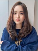 ★くびレイヤー美髪ケアカラーエアリーロングピンクブラウン