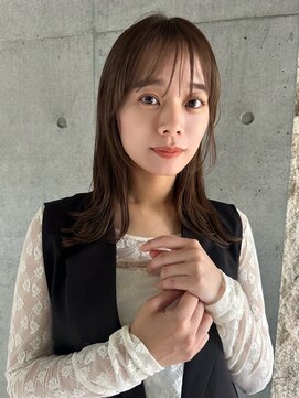 ガーデンヨコハマエスト(GARDEN YOKOHAMA est) セミディ　シアーカラー　ツヤカラー　ミディアム　前髪パーマ