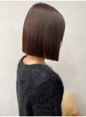 ぱつっとミディアムボブ透明感カラー*ベージュブラウン/明大前