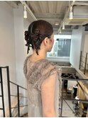 ◎ヘアセット肩上ボプでもできる！大人可愛い小顔リボンアレンジ