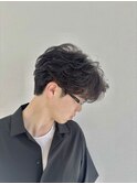 大分ニュアンスパーマセンターパートフェザーパーマ毛流れパーマ
