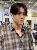 韓国シースルーセンターパートシャギーマッシュダウンパーマ