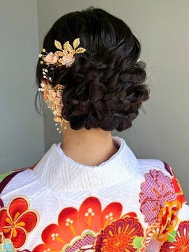 ナカオコアフュール(NAKAO COIFFURE) 編みこみ お団子ヘアセット 20代 シニヨン アップスタイル