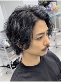 原宿ツイストスパイラルパートニュアスパーマかき上げ刈り上げ