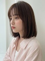 フレイムス ヘアアンドリラックス 大宮東口店(Frames)&nbsp;大人ミディボブ20代30代40代◎前髪あり切りっぱなしボブ大宮