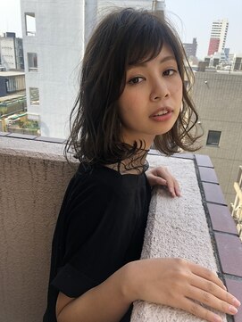 トゥーリ 藤崎店(tuuli) 20代30代40代50代ひし形デジタルパーマエアリーミディ黒髪