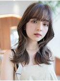 大人かわいい/前髪/小顔/レイヤーカット/外ハネ/くびれ