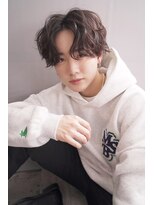 トレヘアー 京都 烏丸(tRe hair)&nbsp;フェザーパーマ　ブルーブラック　サーフカール