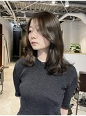 【中澤彩乃】レイヤーカットミディアムグレージュ前髪なし吉祥寺